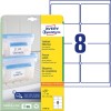 Pakningsbillede med etiketark: Avery Zweckform fryseetiketter, artikel: L7976-25, format: 99,1 x 67,7 mm, printeregnet: Inkjet, laser sort/hvid, farvelaser, indhold: 200 etiketter / 25 ark, 8 etiketter/ark.