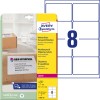 Etiketblad med etiketter: Avery Zweckform forsendelsesetiketter, Artikel: L7993-25, Format: 99,1 x 67,7 mm, Printeregnethed: Laser s/h, Farvelaser, Indhold: 200 etiketter / 25 ark, 8 etiketter/ark.
