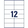Stansetegning enkeltark A4, Artikel: LR3424, Genbrugs universaletiketter, Format: 105 x 48 mm, 12 etiketter/ark.