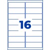 Stansetegning enkeltark A4, Artikel: LR7162-100, genbrug adresseetiketter, Format: 99,1 x 33,9 mm, 16 etiketter/ark.