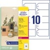 Etiketbilledet med etiketark: Avery Zweckform Tags, Artikel: T3002-10, Format: 90 x 50 mm, Trykegnethed: Laser sort/hvid, Farvelaser, Indhold: 100 tags / 10 ark, 10 tags/ark?